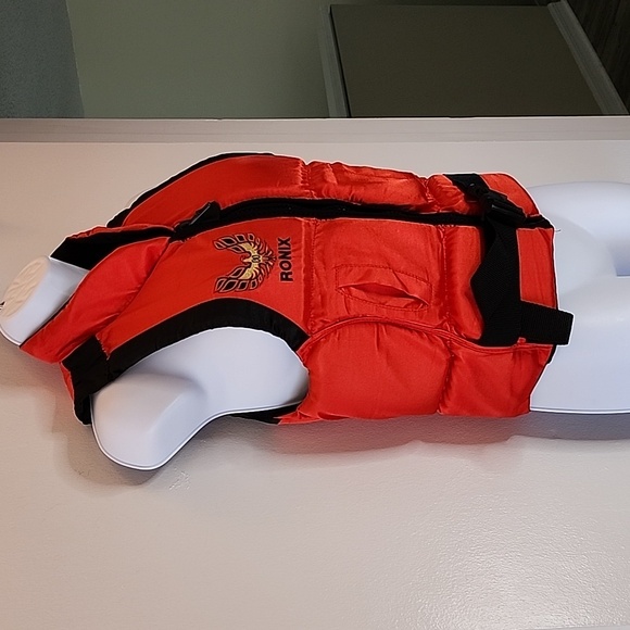 Ronix The Burt Front Zip Impact Vest, Red, Black, Size Small - Picture 2 of 9